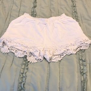 White crocheted  shorts